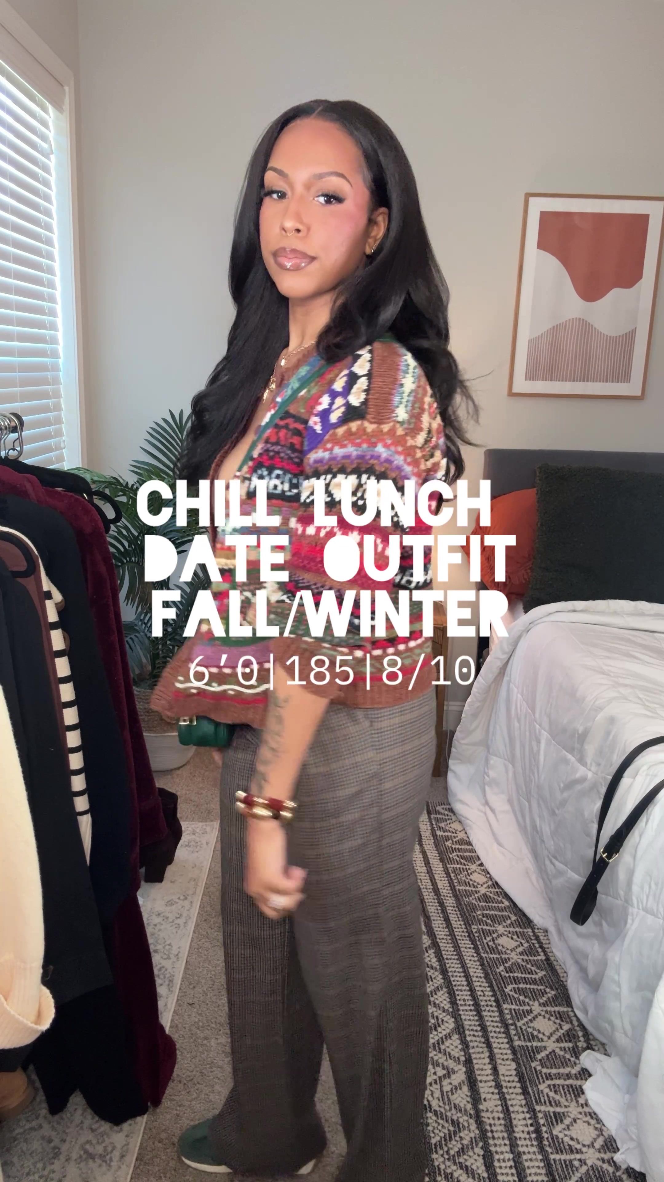 TikTok post by @ifancycupcakes for GAP. Caption reads: [...] Fashion  Cardigan: @Poshmark  Trousers: @Gap....