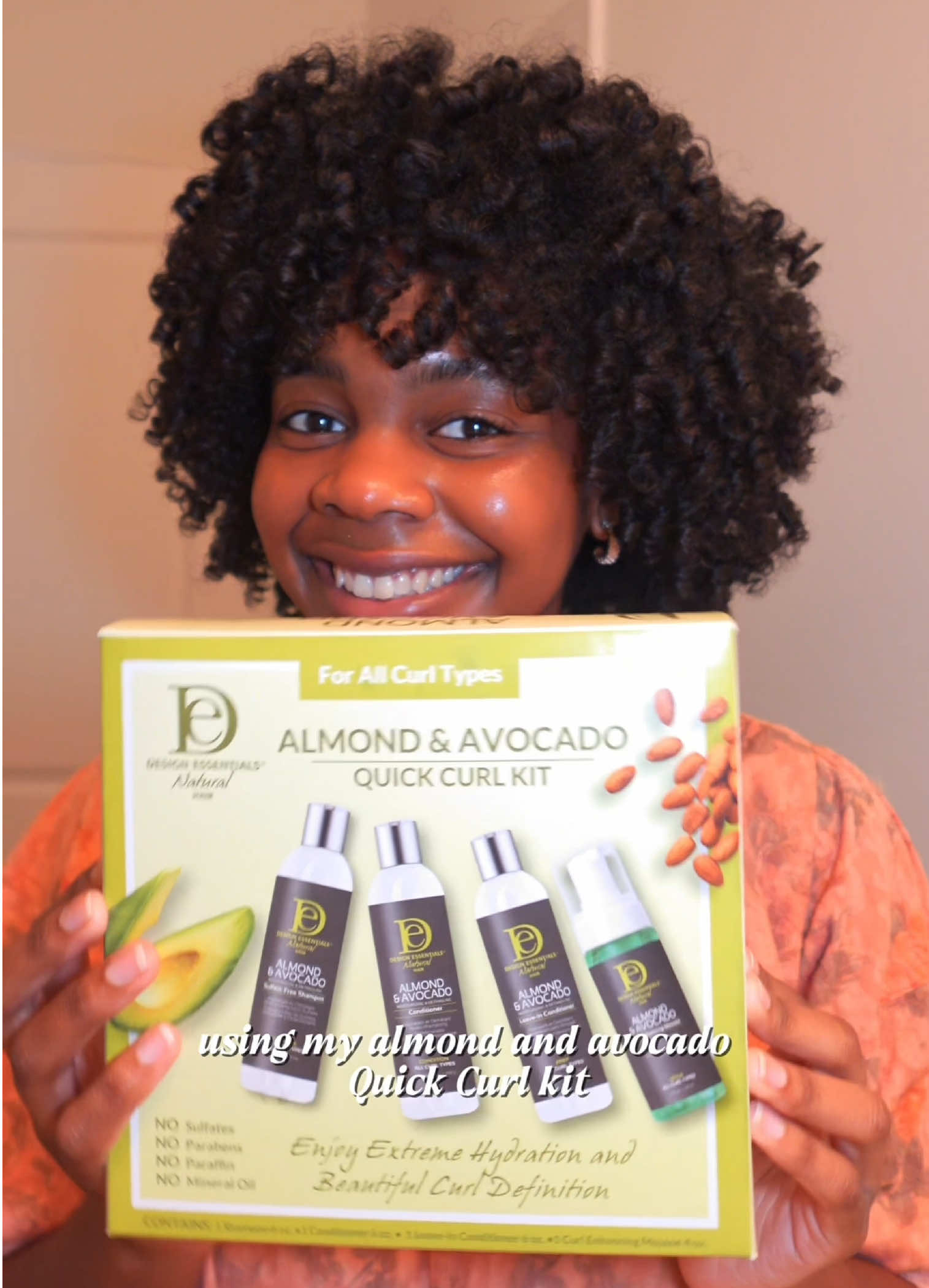 TikTok post by @thenylahbluiett for Design Essentials. Caption reads: @Design Essentials Hair just launched on TikTok....