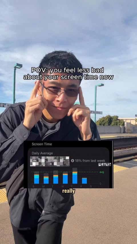 Instagram post by @andrewpolo_ for Zenni. Caption reads: POV you want to feel better about your screen time....