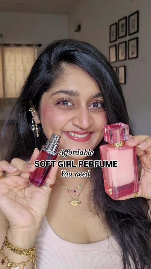 Instagram post by @skincareinvogue for Naseem Perfume. Caption reads: [...] IS THE FRAGRANCE FOR YOU 🎀🩷 #AD....