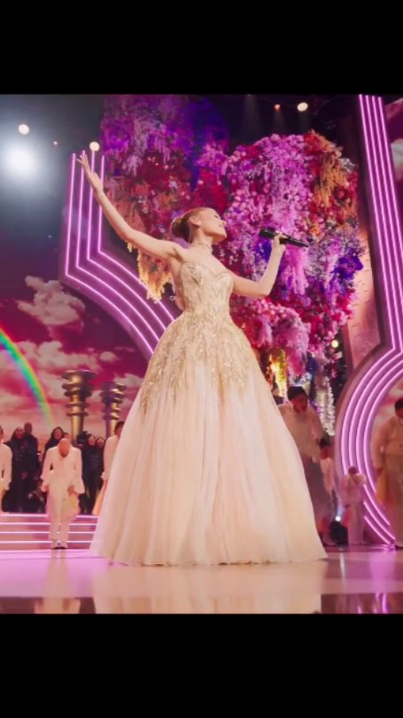 Instagram post by @arianagrande for Peacock. Caption reads: Goodness knows this performance is everything! 🫧....