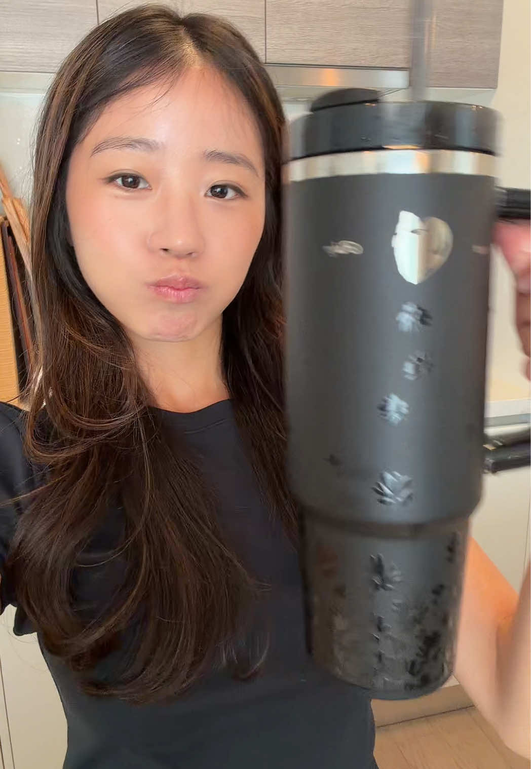 TikTok post by @hjevelyn for Stanley 1913. Caption reads: my fav cup🖤 #stanleycup #jennie #pr @Stanley....