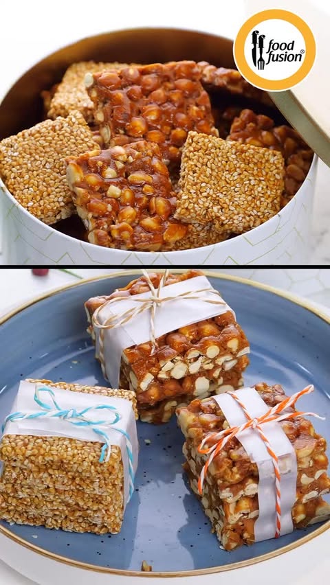 Instagram post by @foodfusionpk for Taptap Send. Caption reads: A must try Gur Ki chikki recipe with all the tips....