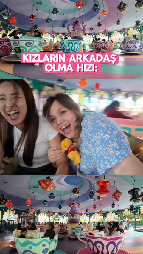 Instagram post by @merveveziroglu for Disneyland. Caption reads: How i love being a woman😍 #disneyland #japan #fun....