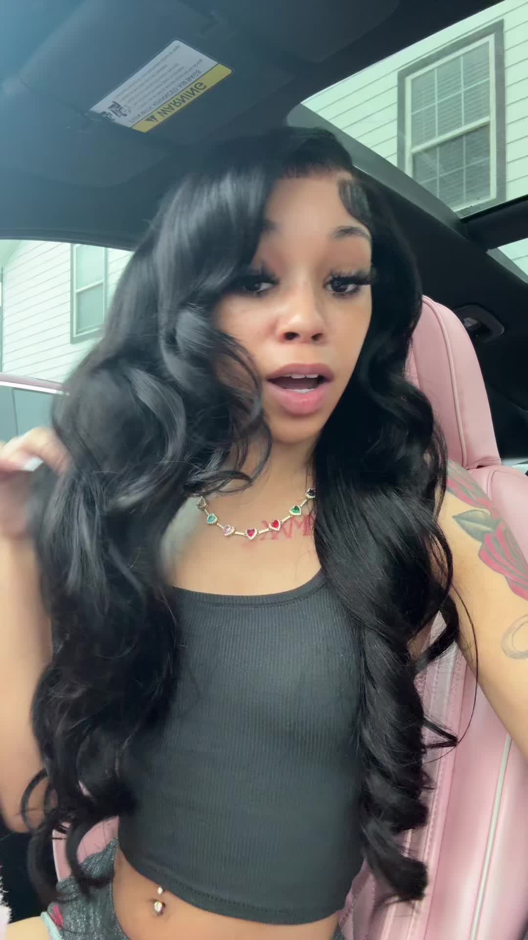 TikTok post by an influencer for Sar Hair Shop. Caption reads: @SAR HAIR SHOP ‼️ #sarhair #bodywavehair [...].