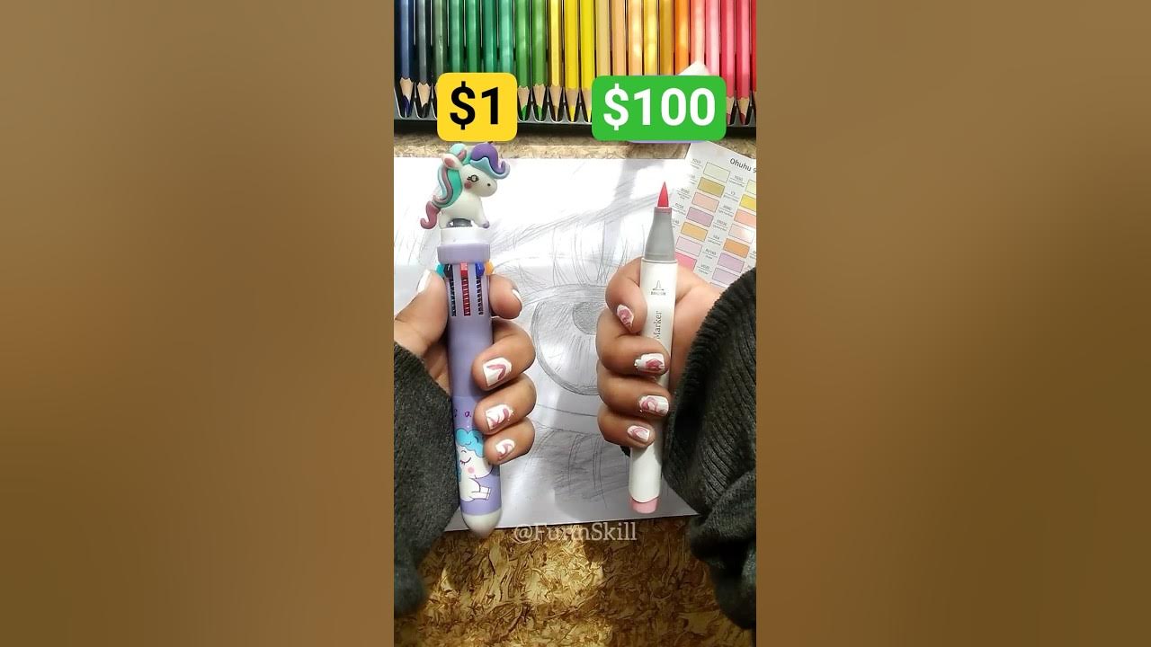 YouTube post by @FunnSkill1 for Ohuhu. Caption reads: [...] pencils ✨Mont marte skin tone colours ✨Ohuhu....