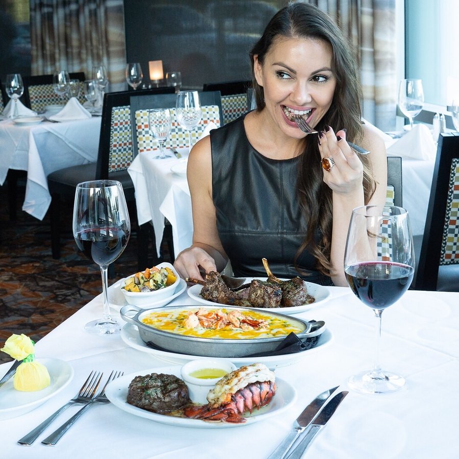 Instagram post by @cuisineandtravel for Foodie Tribe. Caption reads: Enjoying an amazing dinner at the newly remodeled....