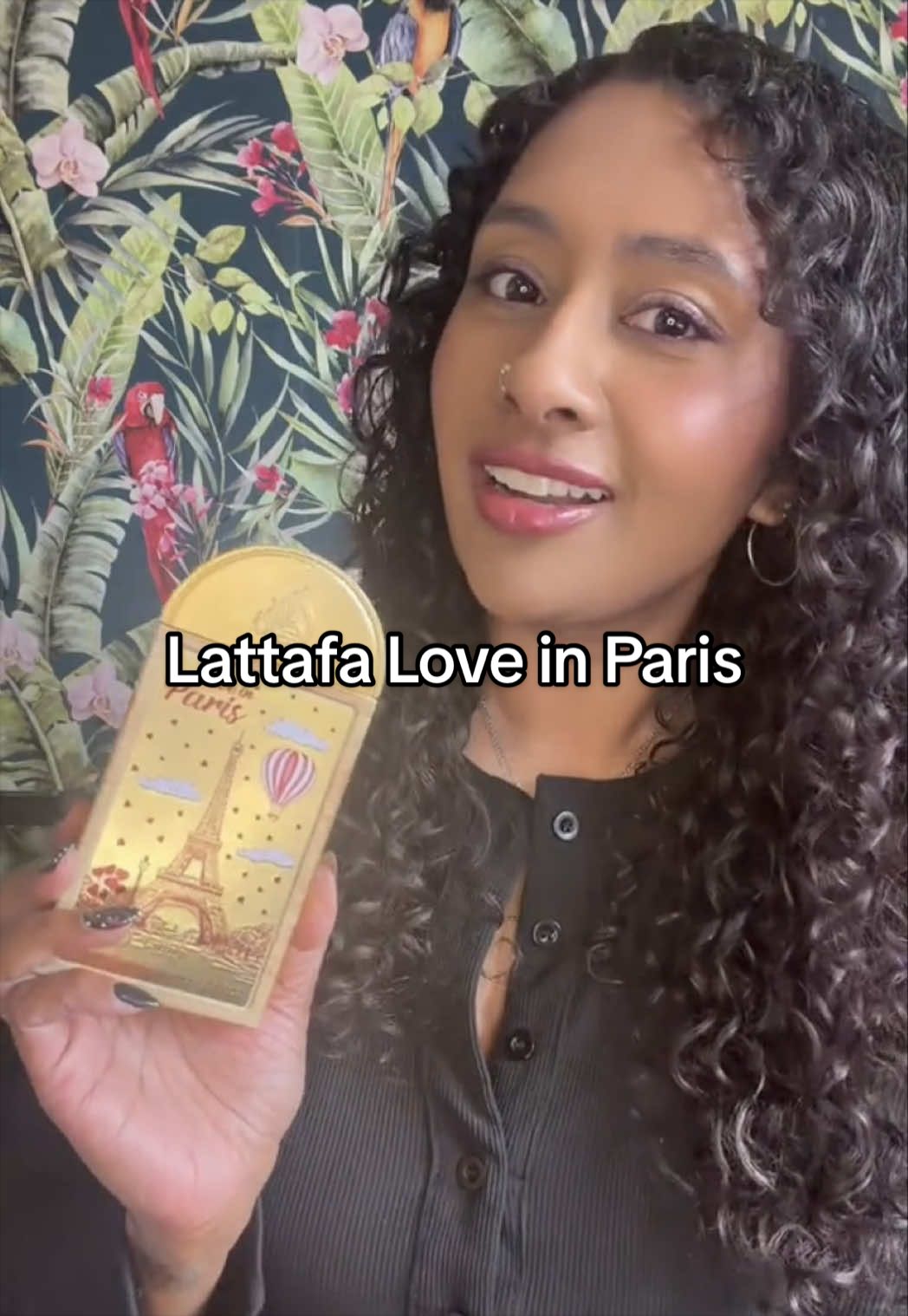 TikTok post by @hematalksperfume for French Arabian Perfumes. Caption reads: @Lattafa Perfumes Love in Paris 🥰😍 It’s....