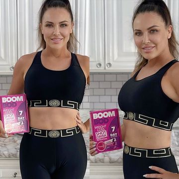 Instagram post by @leeannelocken for Boombod. Caption reads: #ad Wrapping up another round of @boombod shots....