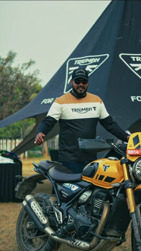 Instagram post by @srinivas_ganesh for Triumph Motorcycles. Caption reads: [...] #ForTheRide #TriumphForTheRide....