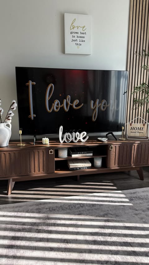 Instagram post by an influencer for SICOTAS. Caption reads: I really love this TV stand @sicotas 📺🤎 🔗Link....