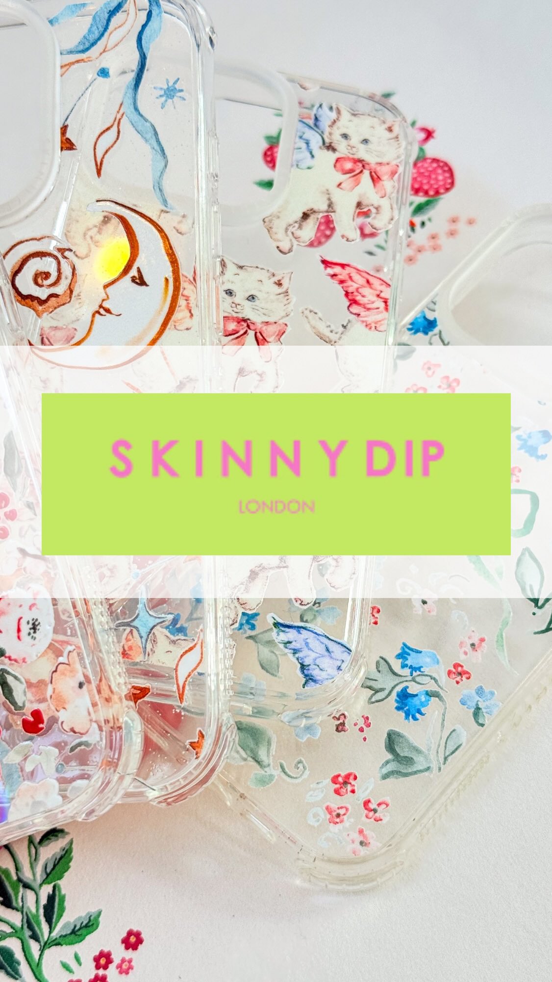 Instagram post by @sophieameliacreates for Skinnydip London. Caption reads: [...] to announce my collaboration with....