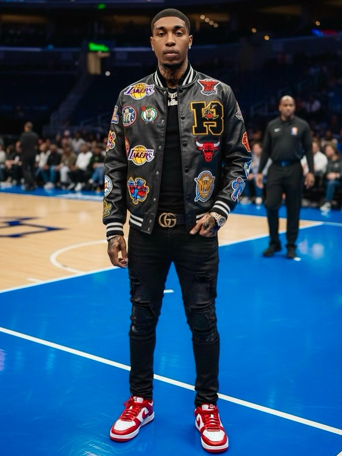 Instagram post by @akatheeboy for Citi Trends. Caption reads: MAVS VS PELICANS Front row energy only 🏀🔥....