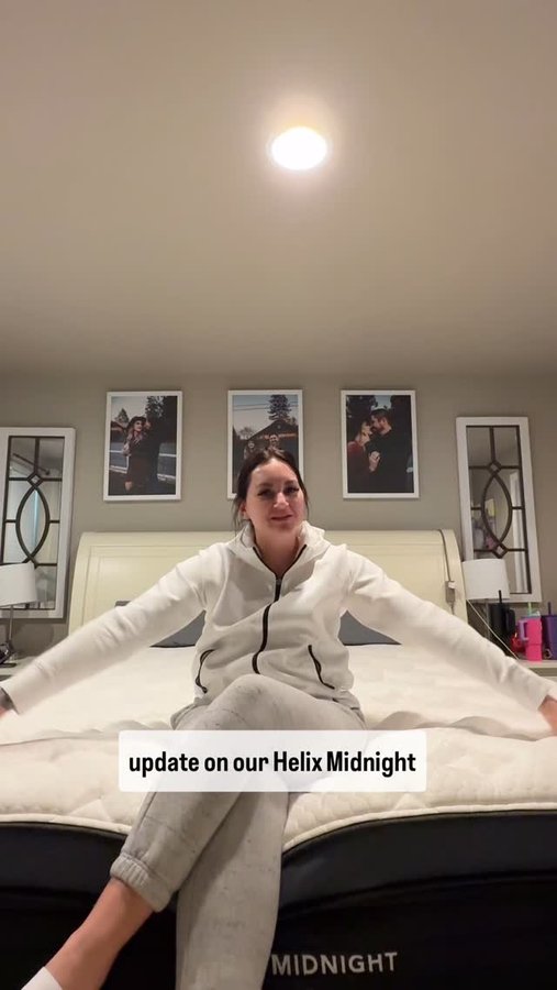 Instagram post by an influencer for Helix Sleep. Caption reads: Two week update on our @helixsleep #gifted....