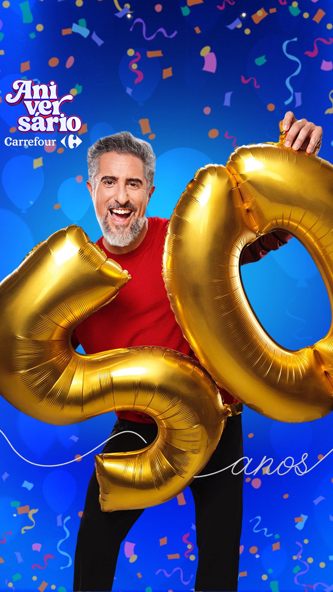Instagram post by @marcosmion for Carrefour. Caption reads: O SENHOR MARCOS DO FUTURO TEM UMA MENSAGEM:....
