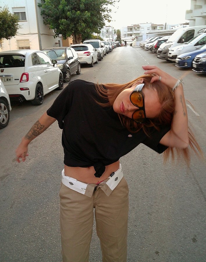 Instagram post by @annaciati for Dickies. Caption reads: feelin’ good in my #dickies247 🦦.