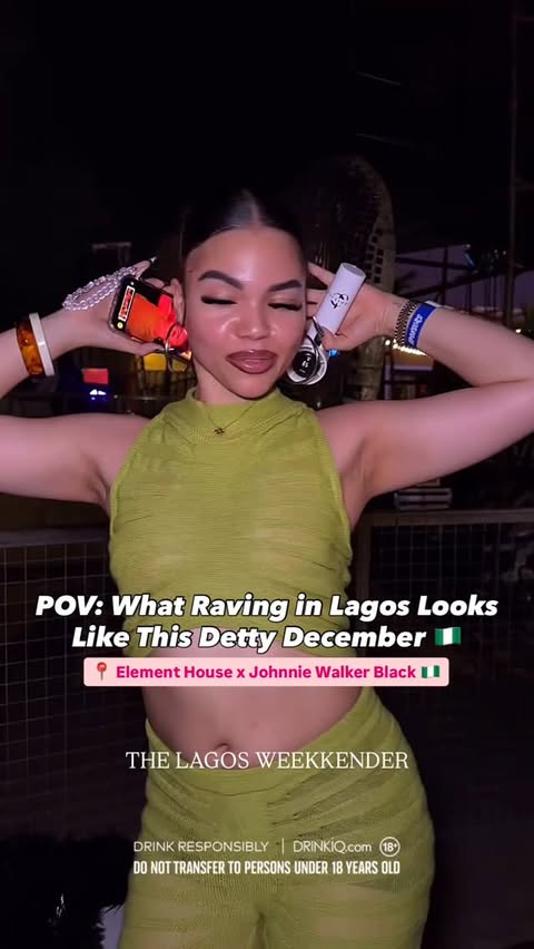 Instagram post by @thelagosweekender for Johnnie Walker. Caption reads: WEEKENDER LIVE: ELEMENT HOUSE X JOHNNIE WALKER....