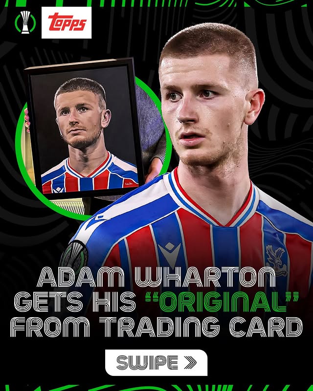 Instagram post by @conferenceleague for Topps. Caption reads: [...] and England star Adam Wharton loved his....