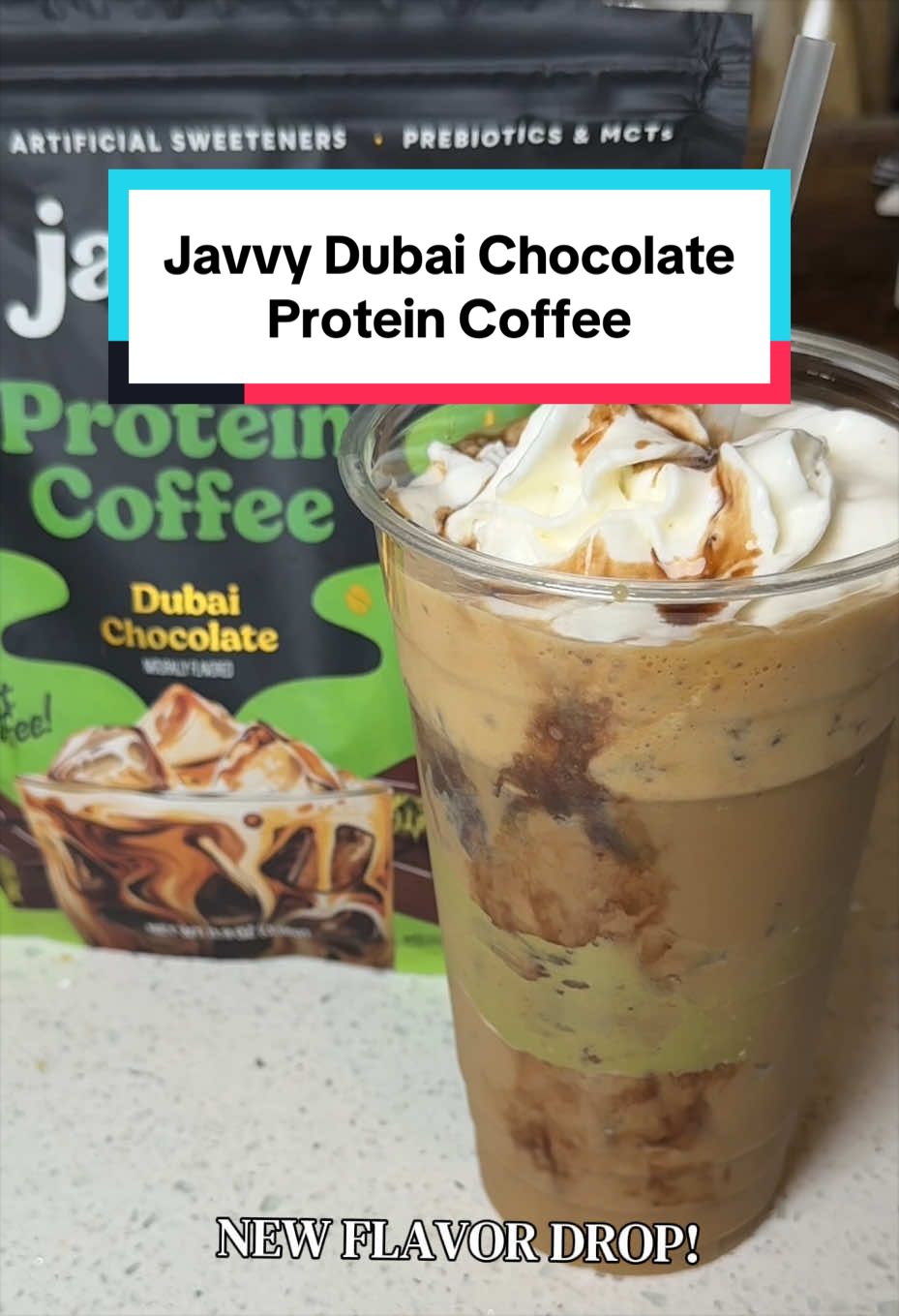 TikTok post by an influencer for Javy Coffee. Caption reads: OMG 😳 We spoke and @Javvy listened 🤭 BRAND NEW....