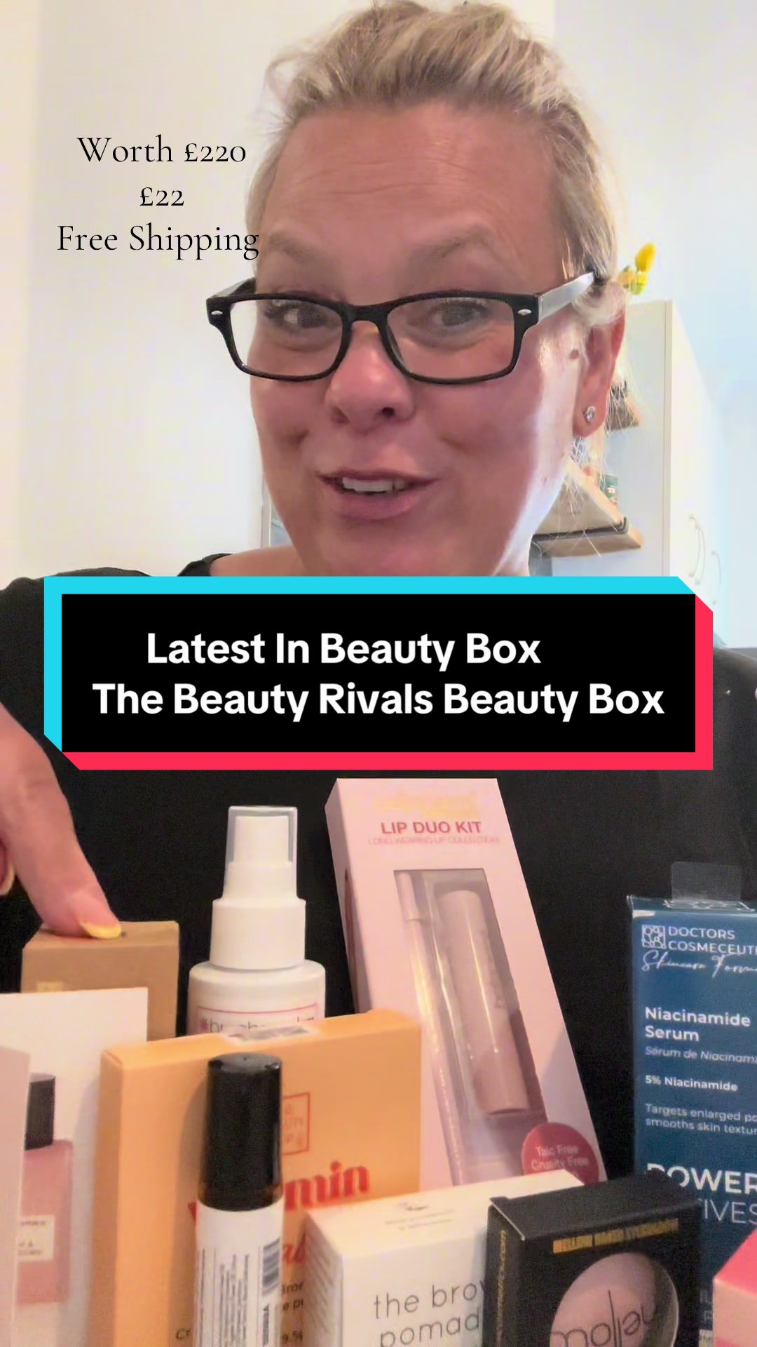 TikTok post by @teresa_serena for Latest in Beauty. Caption reads: The Beauty Rivals Beauty Box Is Amaing Worth....