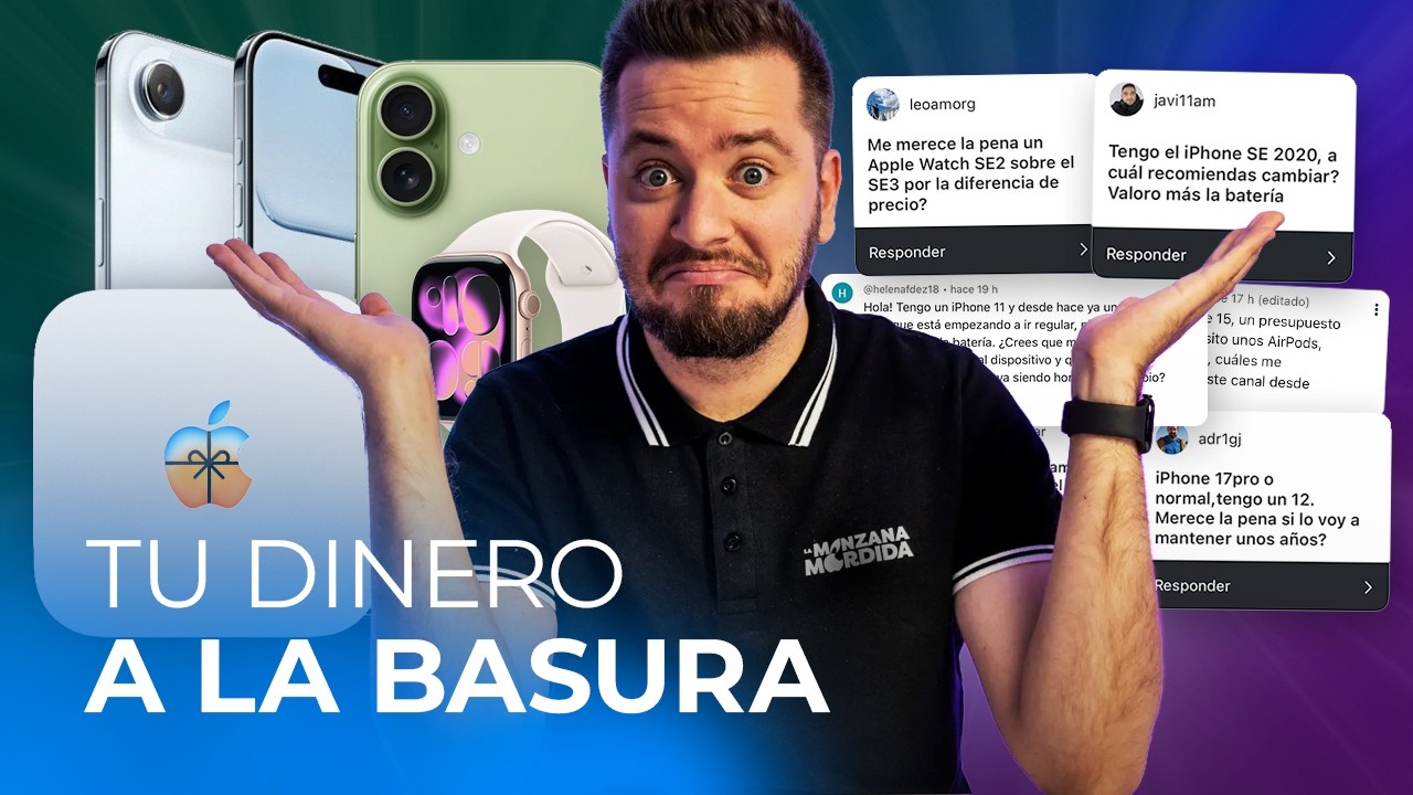 YouTube post by @LaMMordida for ElevenLabs. Caption reads: Which iPhone or Mac to buy this Christmas (and....