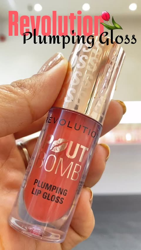 Instagram post by @rajnichoudhary_3 for Makeup Revolution. Caption reads: Makeup Revolution Plumping Gloss✨💕 Shade - Melba....
