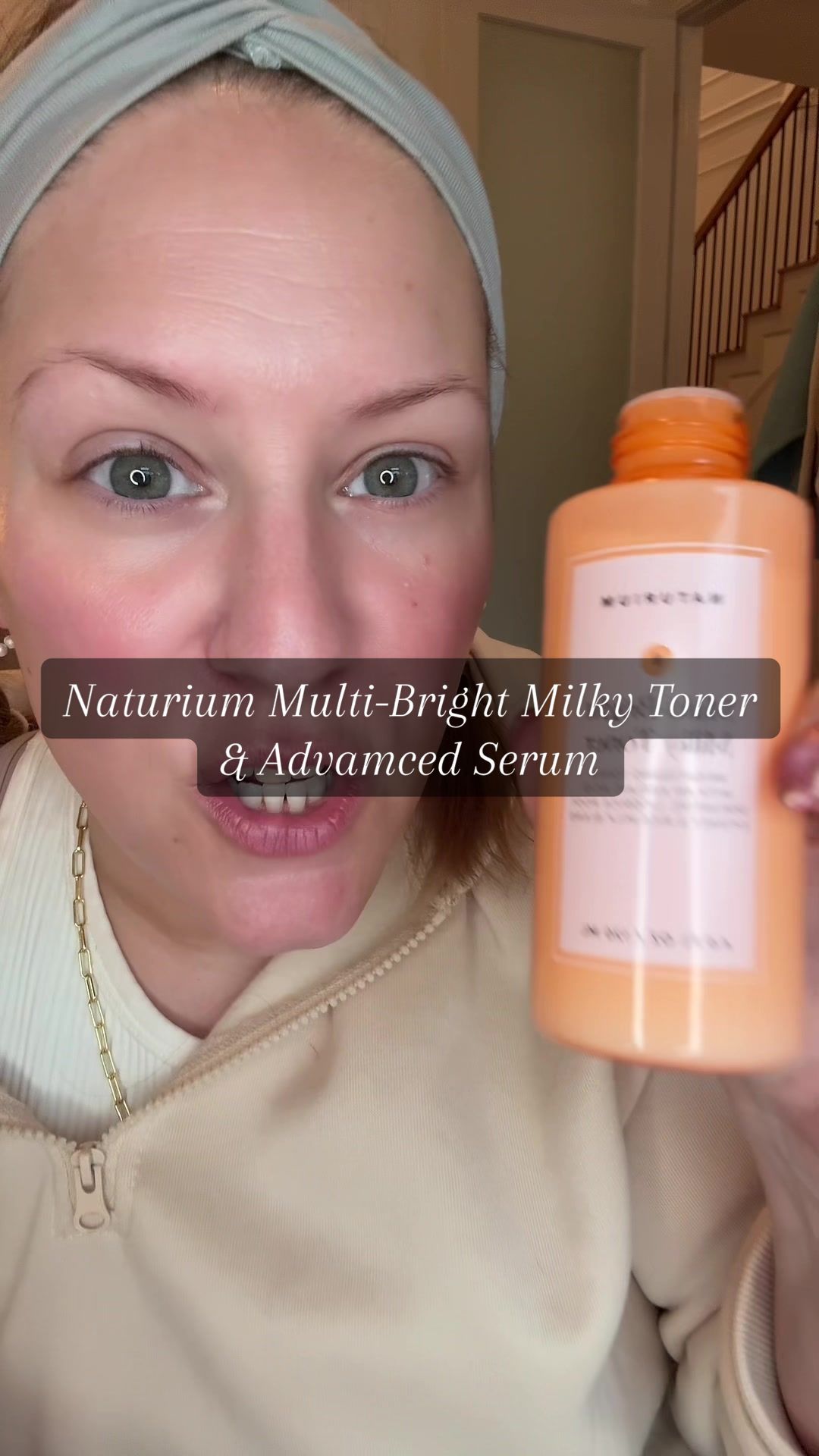TikTok post by @itsabbyak for Naturium. Caption reads: This drop was so sneaky tho @Naturium #milkytoner....