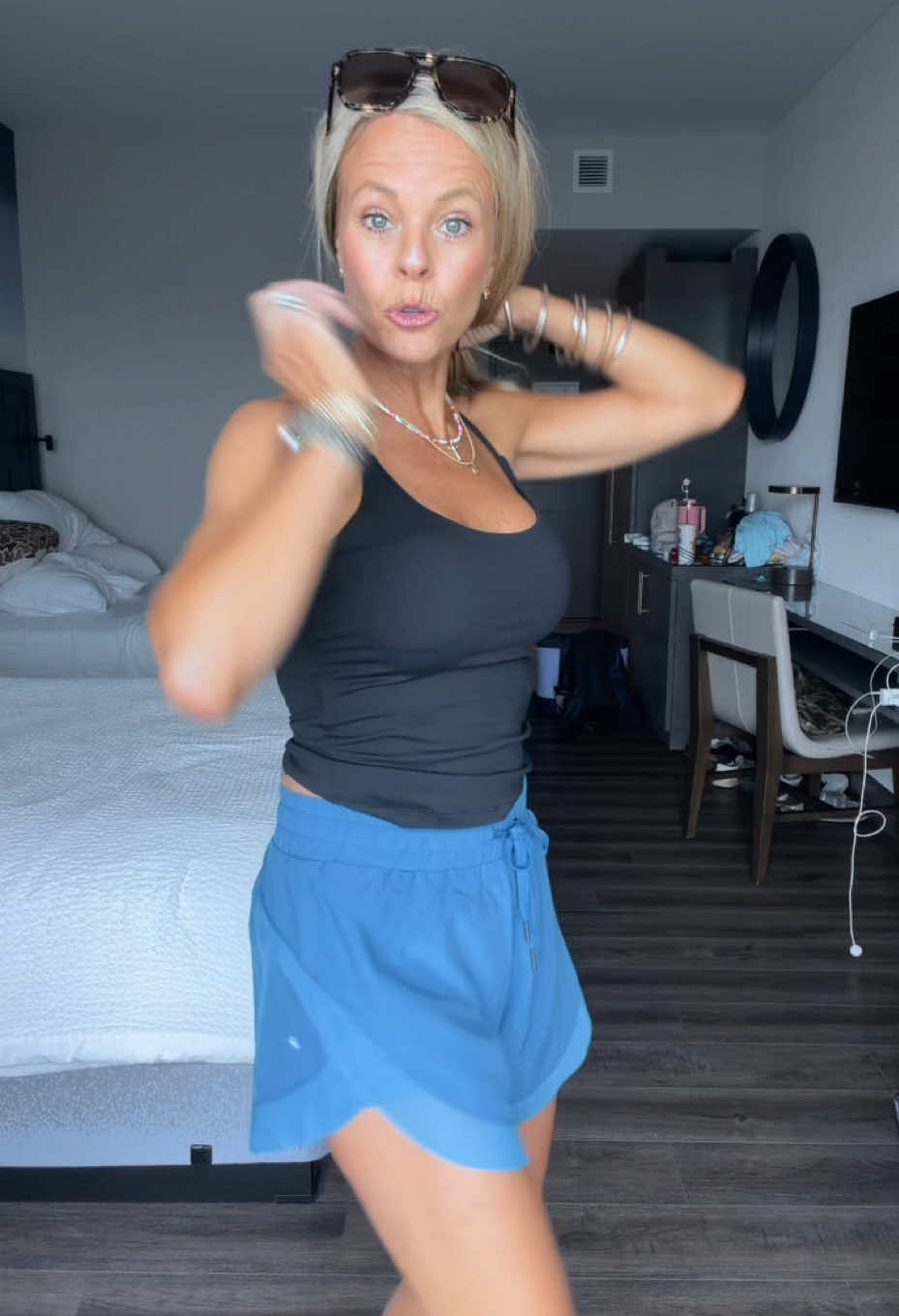 TikTok post by an influencer for Halara. Caption reads: Full coverage Halara shorts all the way around....