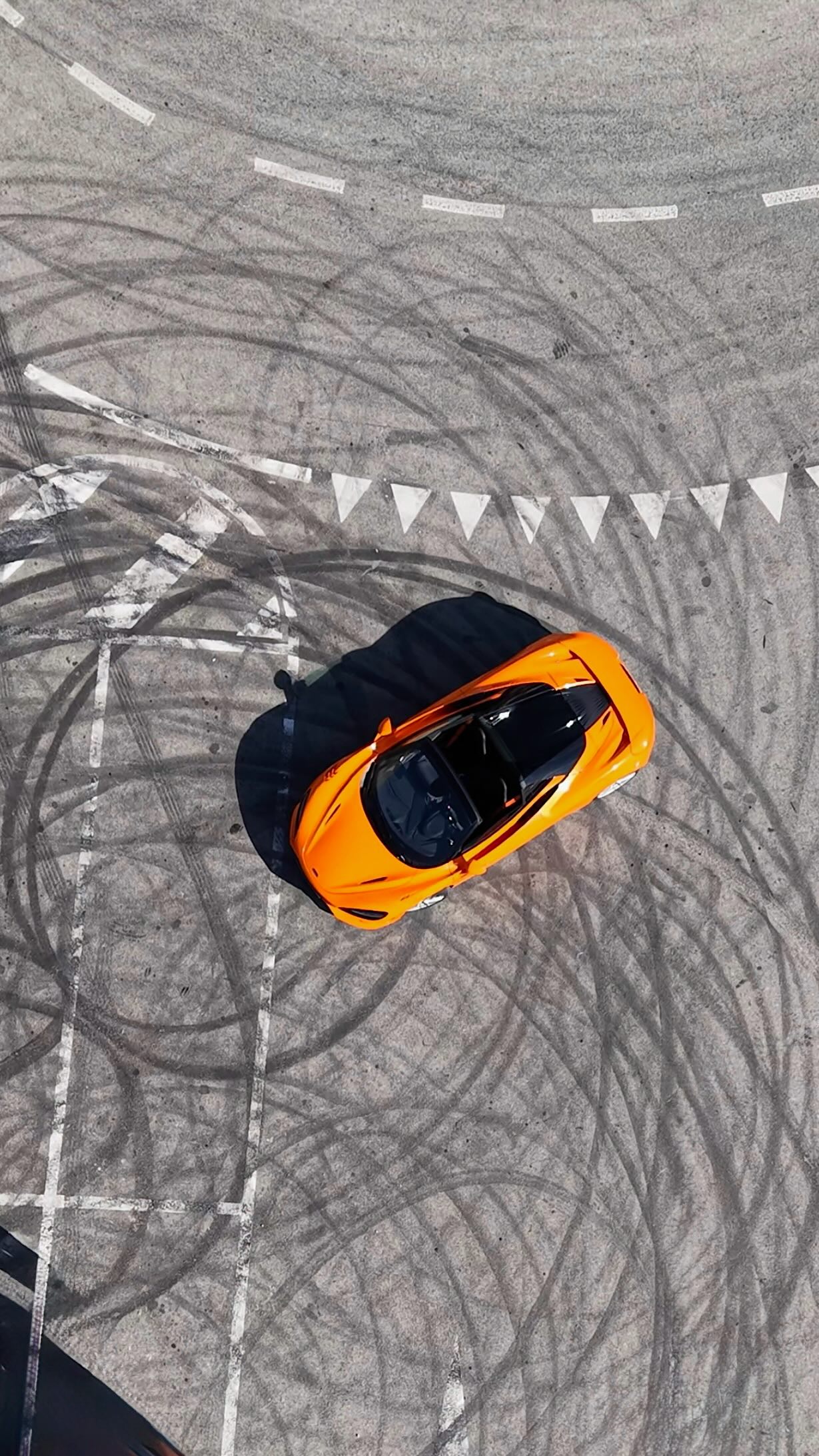 Instagram post by @ale_magni for McLaren. Caption reads: [...] ✨ “0 drama, 750 horsepower” 🐎🐎🐎....