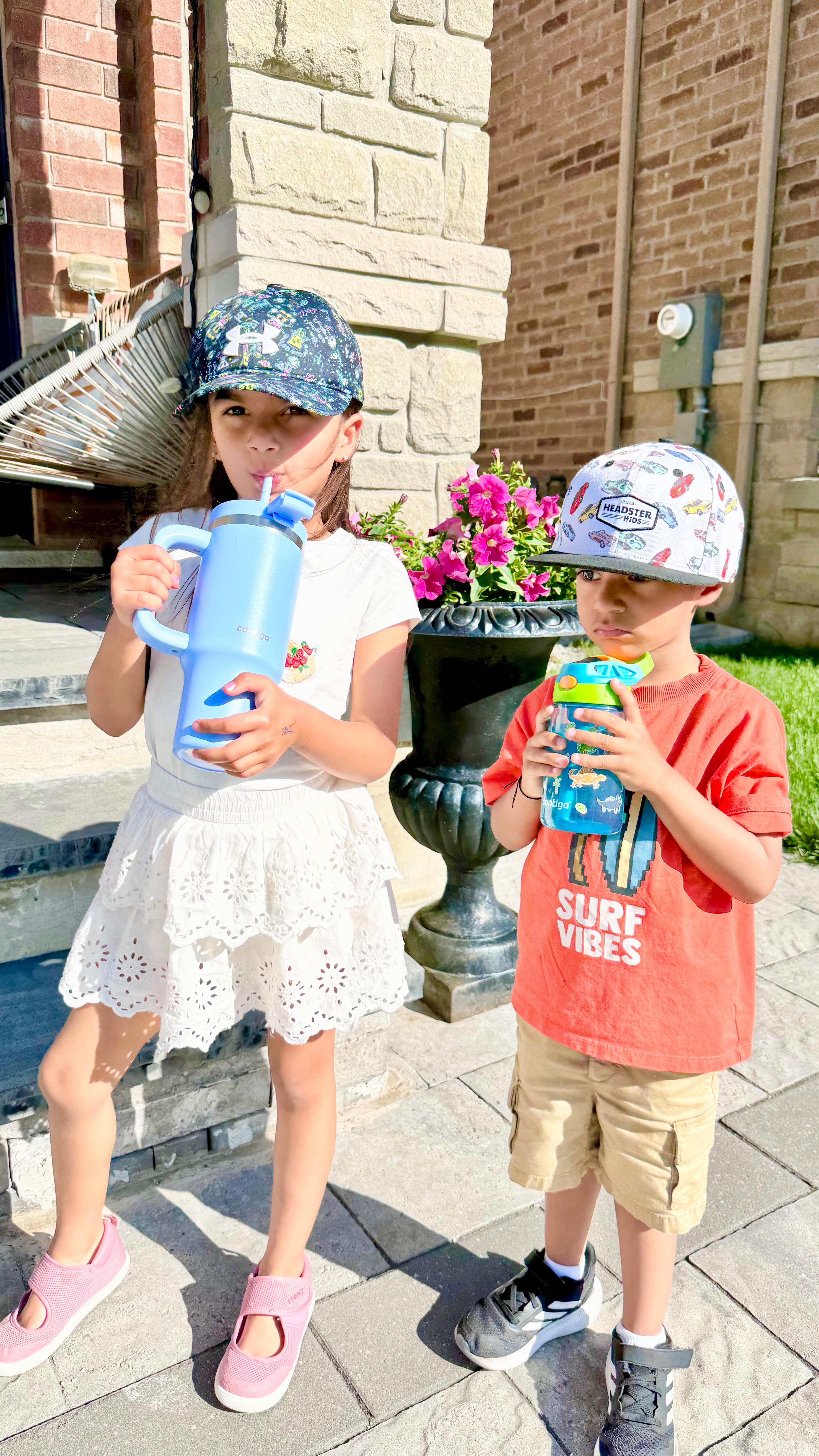 Instagram post by @shefinspired for Contigo. Caption reads: Staying cool and hydrated all day long with our....