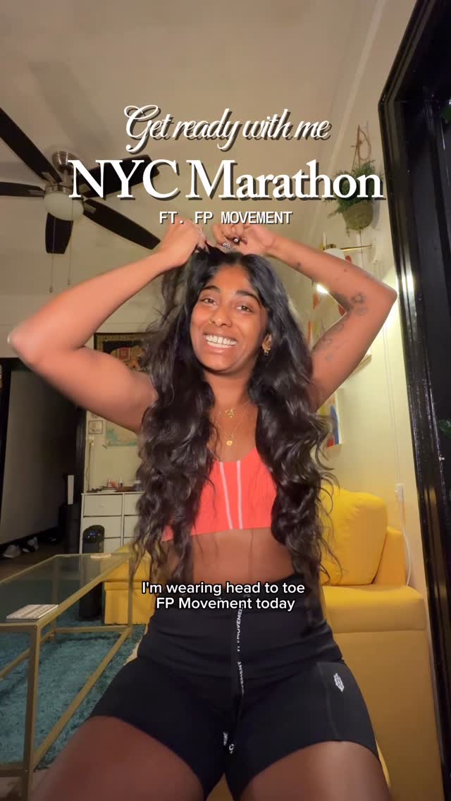 Instagram post by @chief_preeth for FP Movement. Caption reads: It’s @nycmarathon tradition to put your name on....