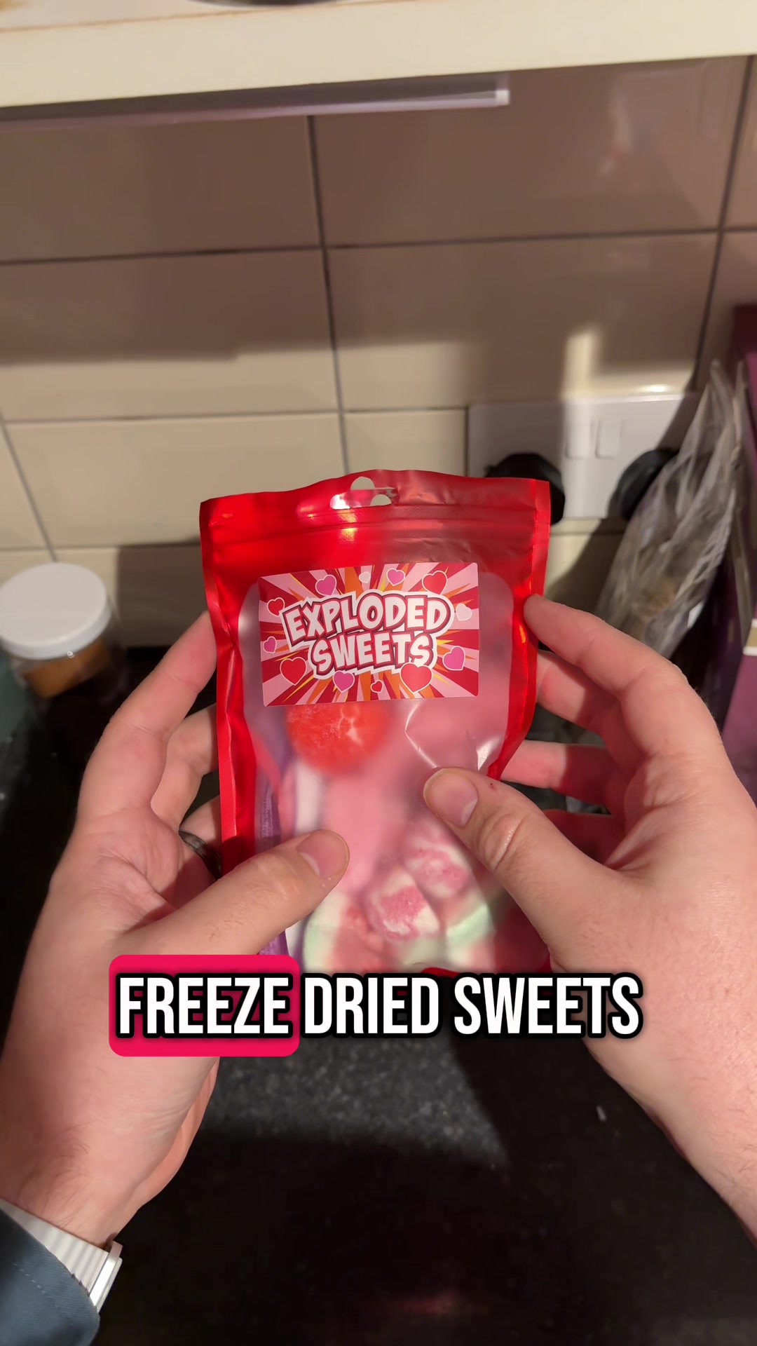 TikTok post by @epicdealtime for Exploded Sweets. Caption reads: #tiktokmademebuyit #dealdrops #valentinesday....