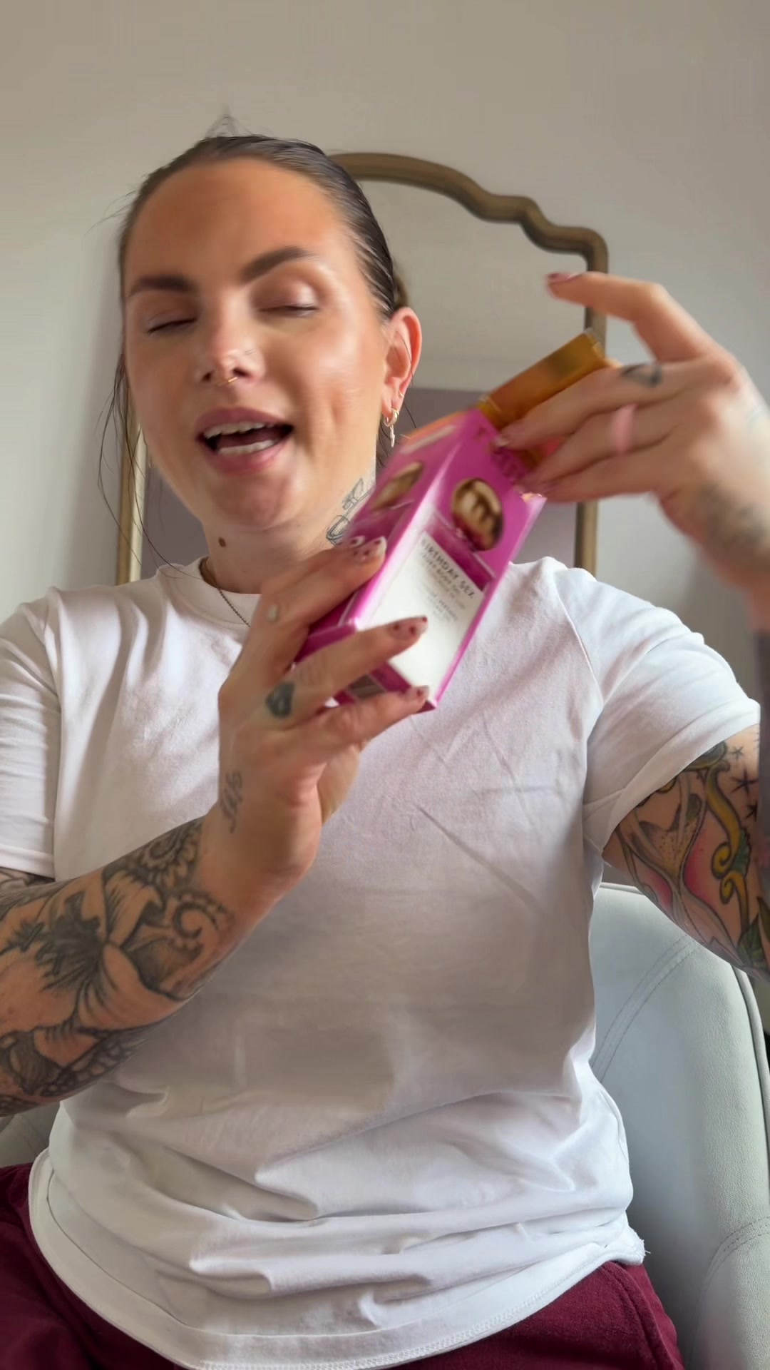 TikTok post by @gracekelly_mcguire for Truly Beauty. Caption reads: Didn’t expect to like these even half as much as I....