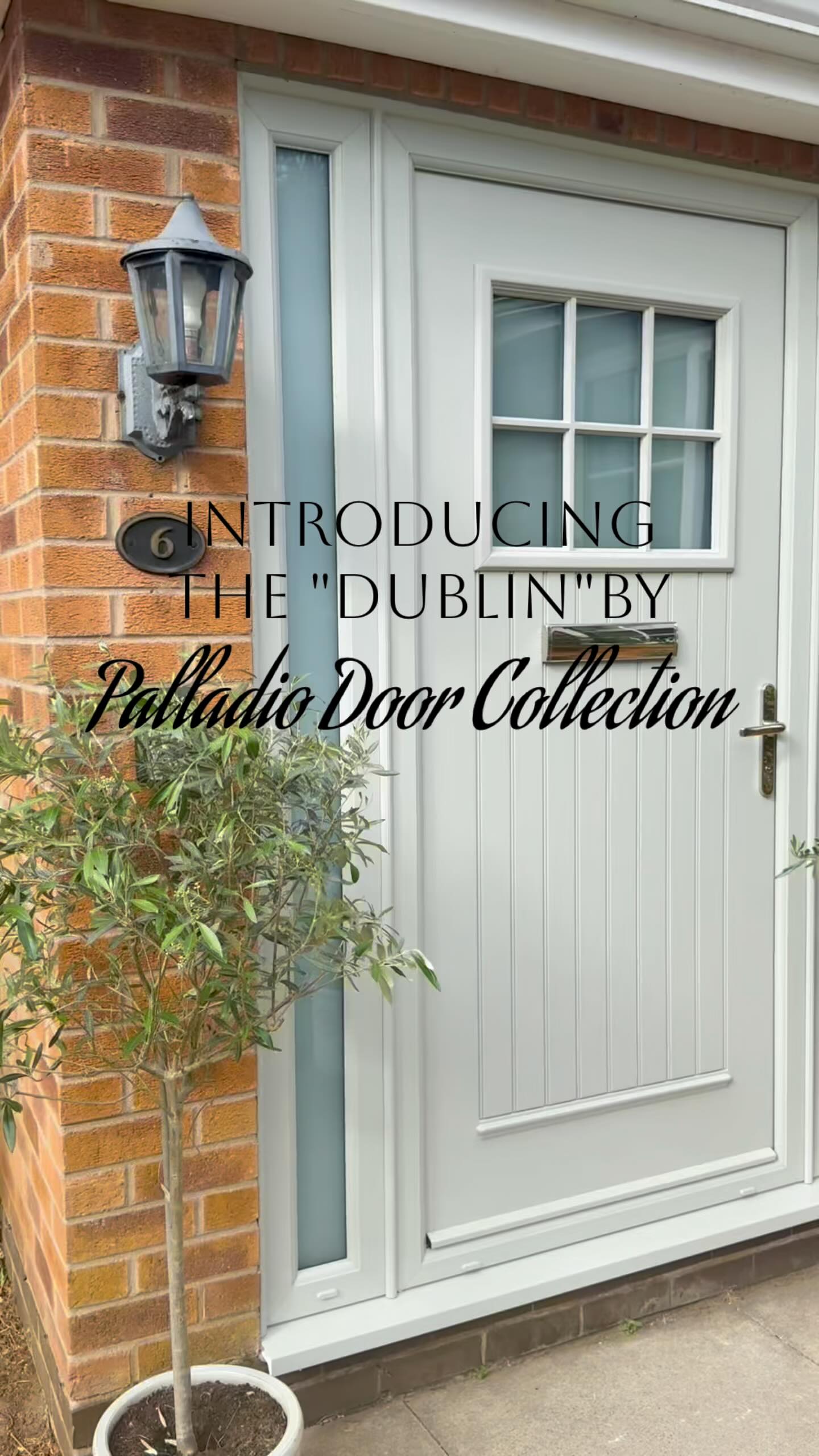 Instagram post by @my_budgethome for The Palladio Door Collection. Caption reads: Ad | Introducing the Dublin from....