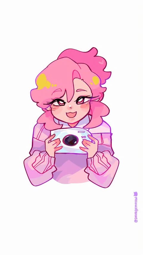 Instagram post by @savagemeow for Phomemo. Caption reads: collab time with @phomemo_official 😋🙏 Link in....