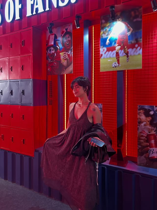 Instagram post by @justkaveri for Budweiser. Caption reads: always a fun moment with @budweiserindia, and they....