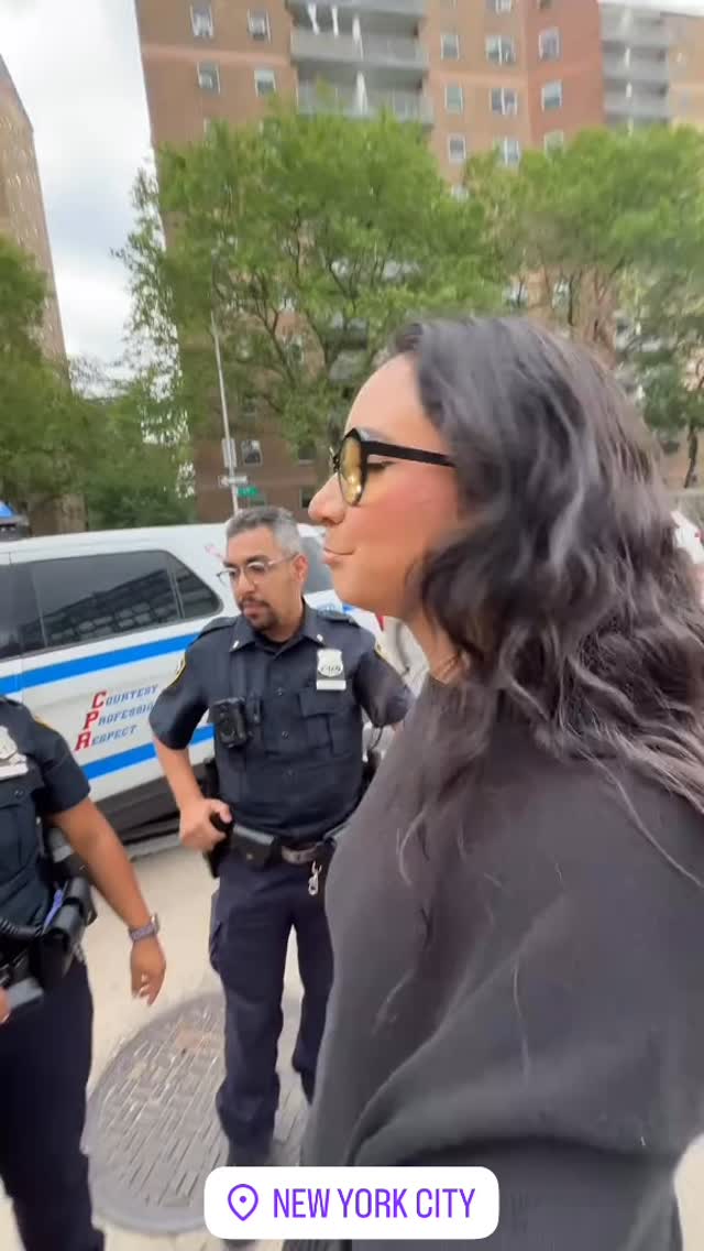 Instagram post by @areyoudumb_nyc for James Helm. Caption reads: #Ad 5 cops for 1 girl on a bike who couldnt move....
