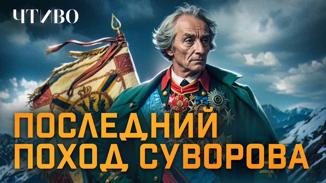 YouTube post by @chtivomag for Школа 1950. Caption reads: How Suvorov Crossed the Alps and Defeated an Army....