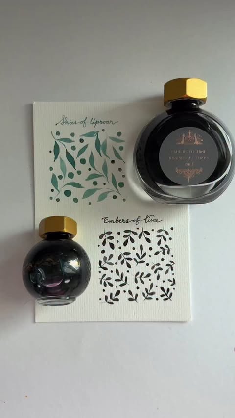 Instagram post by @simply.seema for Ferris Wheel Press. Caption reads: Skies of Uproar Ink & Embers of Time from....