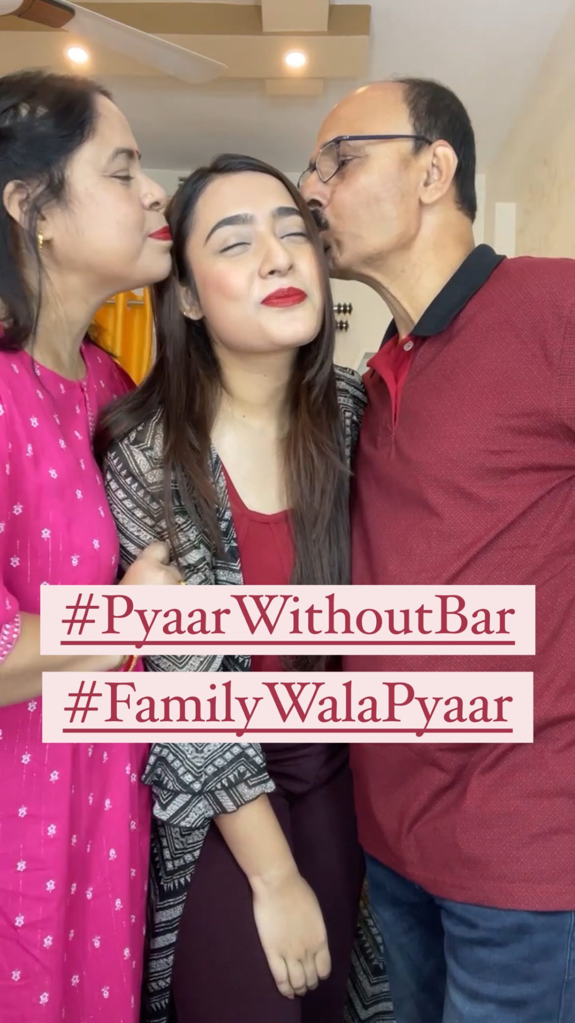 Instagram post by @shreya_chakraborty11111 for Colorbar Cosmetics. Caption reads: Family is a blessing, but its also your true love.....