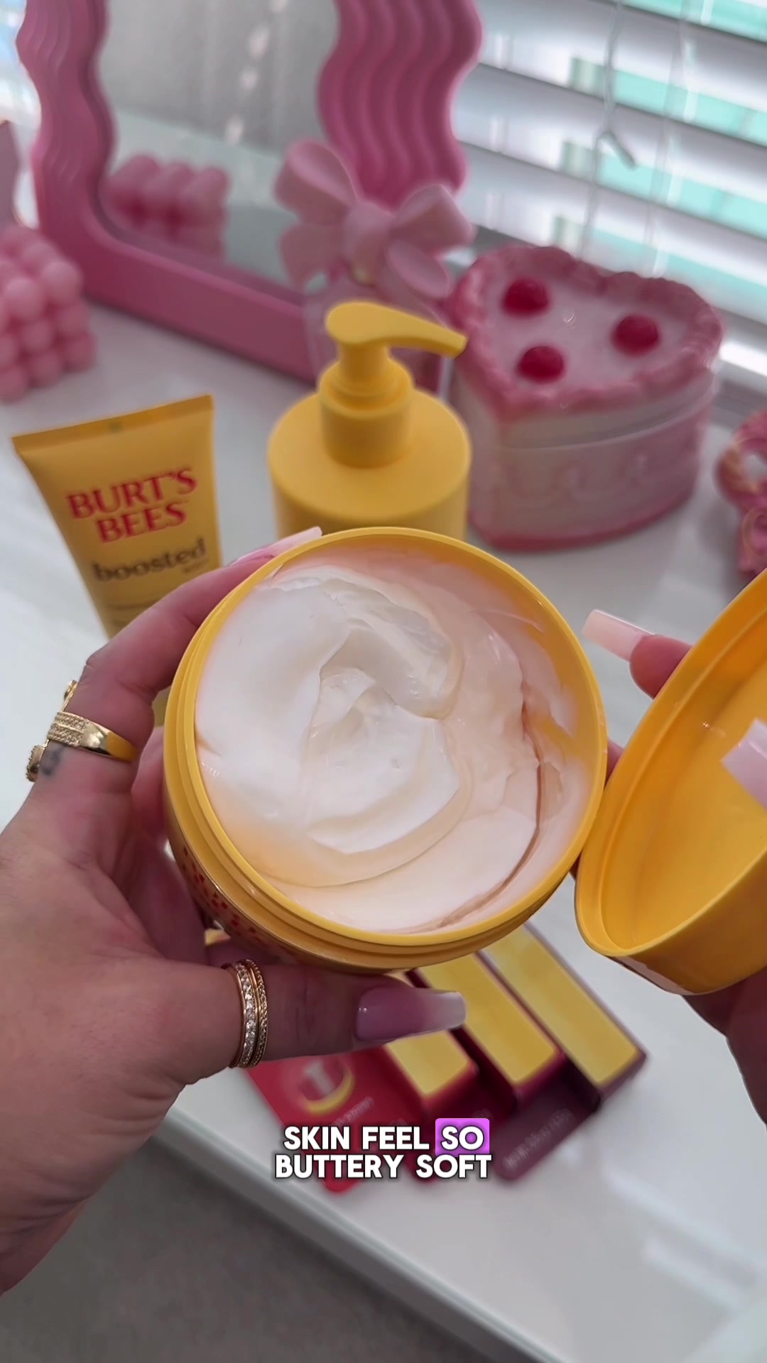 TikTok post by @its_selfcareee for Burt's Bees. Caption reads: #ad @Burt's Bees body care finds @Walmart 🐝💧....