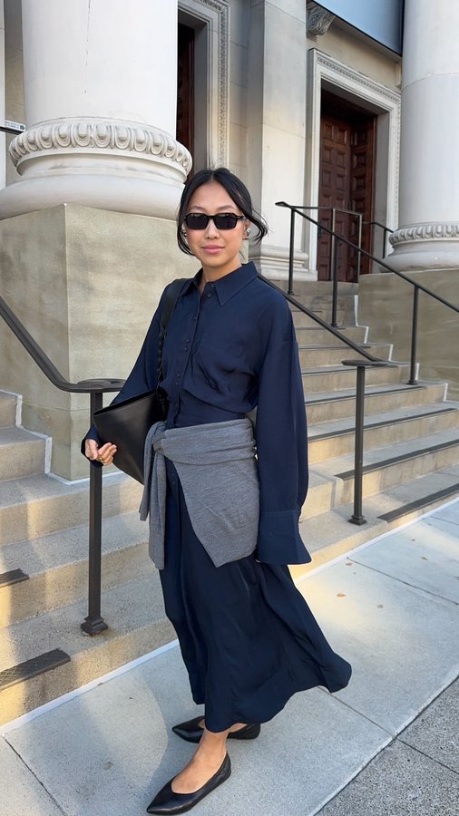Instagram post by an influencer for Banana Republic. Caption reads: [...] outfit formula from @bananarepublic for....