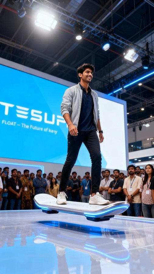 Instagram post by @multiversematrix for Tesla. Caption reads: Next-Level Tech! “TESLA FLOAT” — The Anti-Gravity....