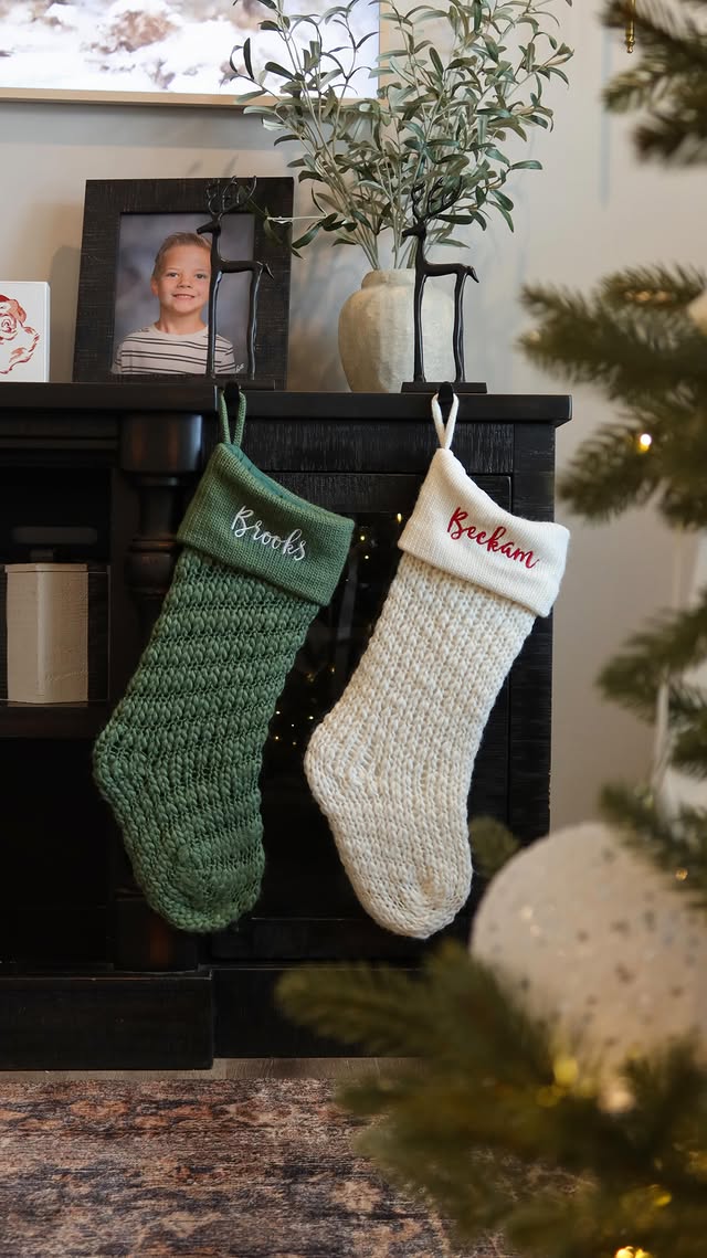 Instagram post by @morganbutlerblog for Personalization Mall. Caption reads: Decorate for Christmas with us with the cutest....