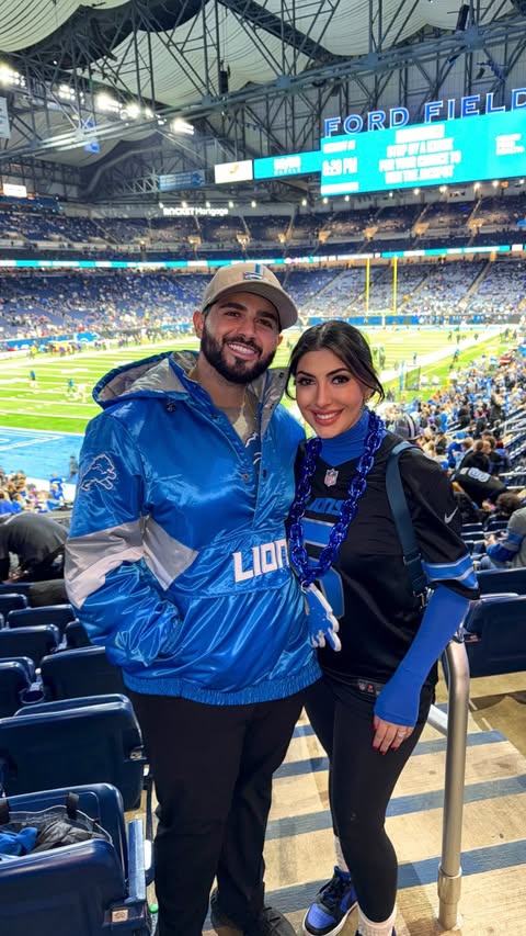 Instagram post by @juliaq__ for Fanatics. Caption reads: [...] Bowl is @DetroitLionsNFL 🥲🏈 thanks to....