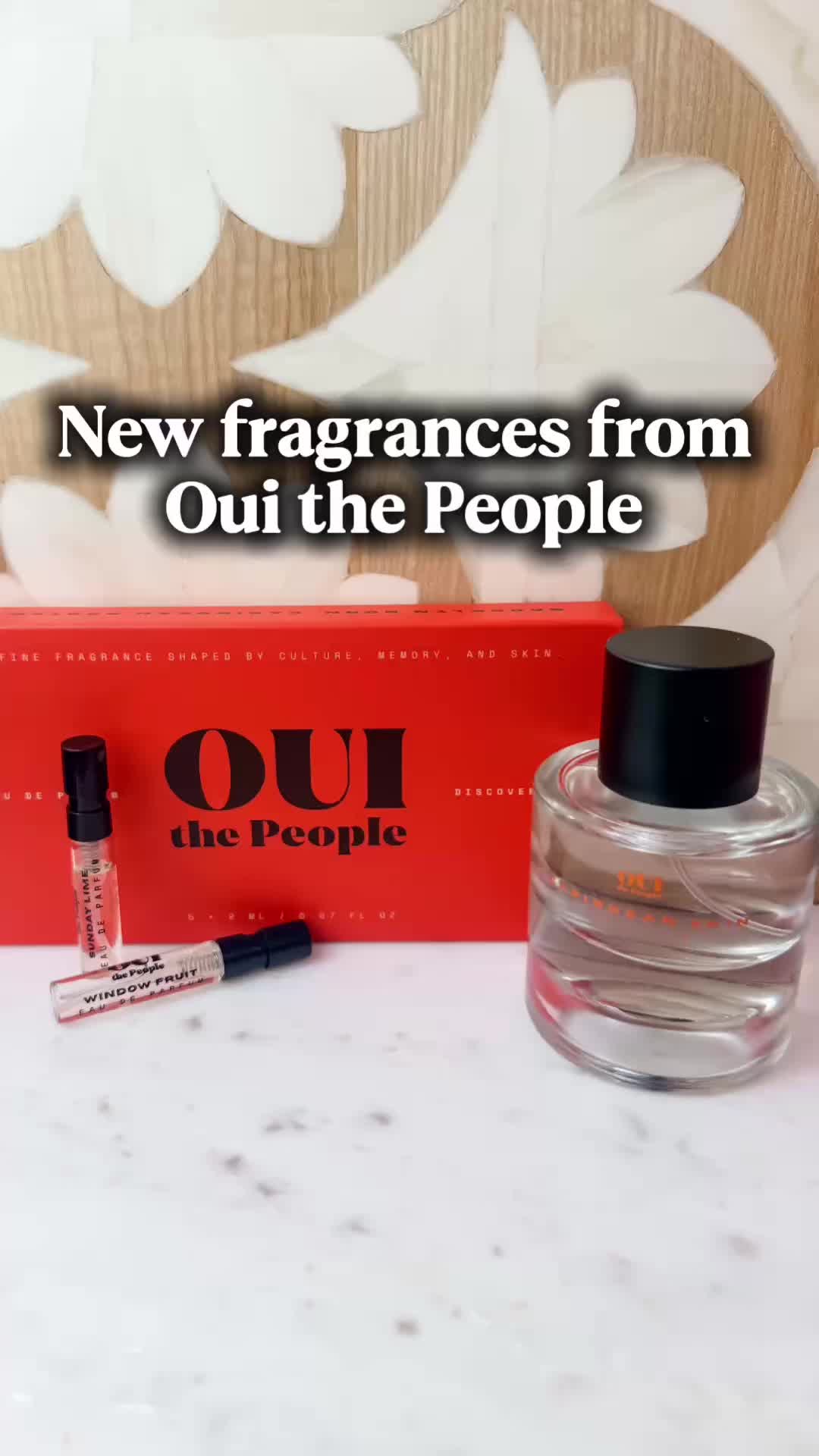 TikTok post by @ameeraharomas for OUI the People. Caption reads: [...] of the three new fragrances from @OUI the....