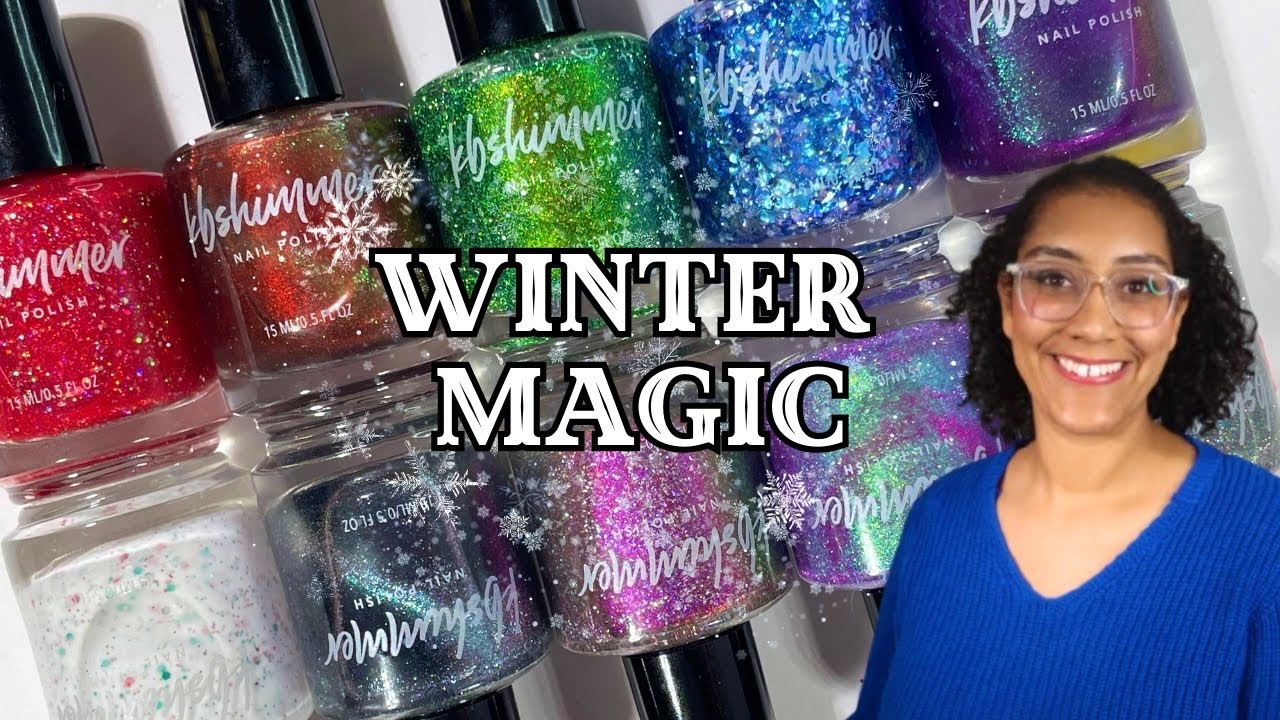 YouTube post by @PolishwithRae for Beyond Polish. Caption reads: KBShimmer Winter 2025 │ Winter Wonderland....