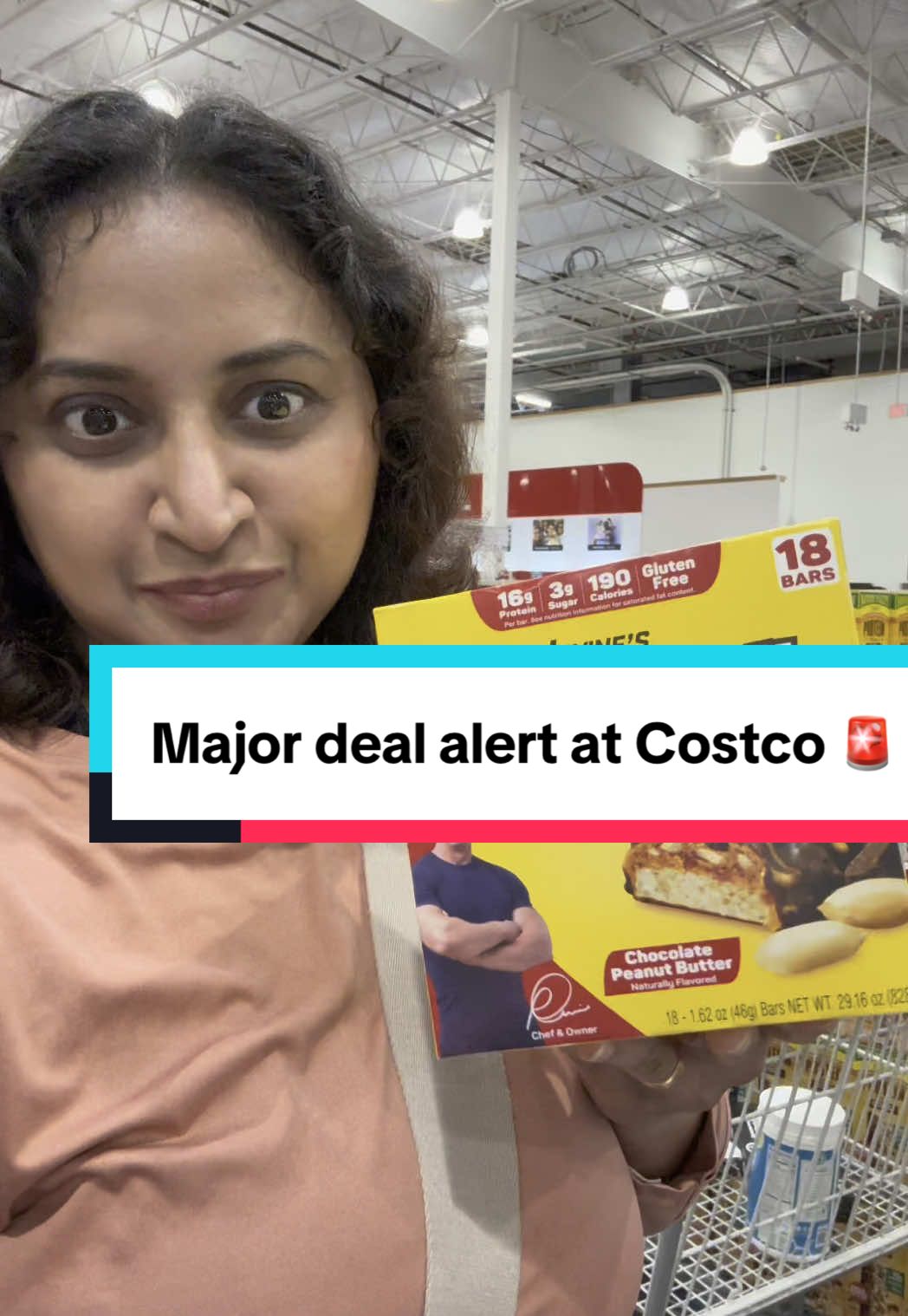 TikTok post by @jvayavinat for FITCRUNCH. Caption reads: [...] the chocolate peanut butter bars from....