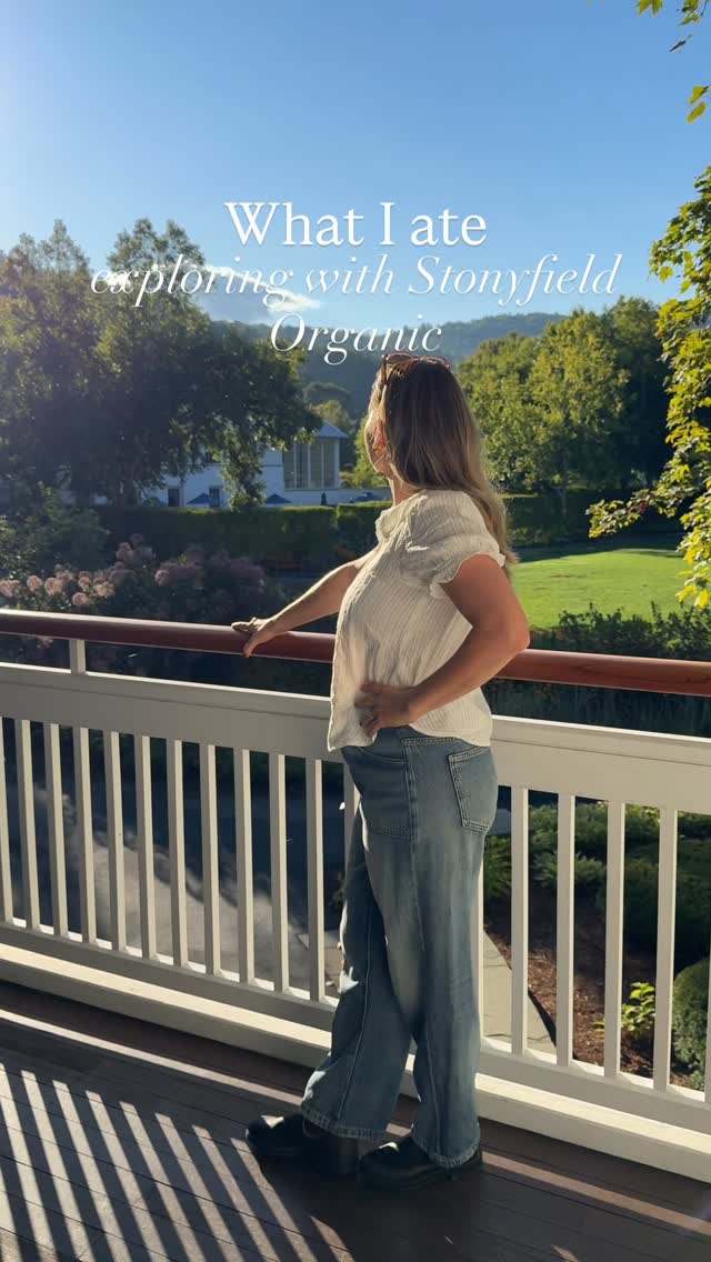 Instagram post by @theconsciousnutritionist for Stonyfield Organic. Caption reads: #ad Good thing I can tolerate dairy so well these....