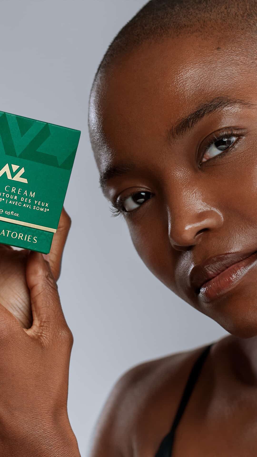 Instagram post by @brittanysmason for AV Laboratories. Caption reads: I’ve been using @avllaboratories’ Face Serum and....